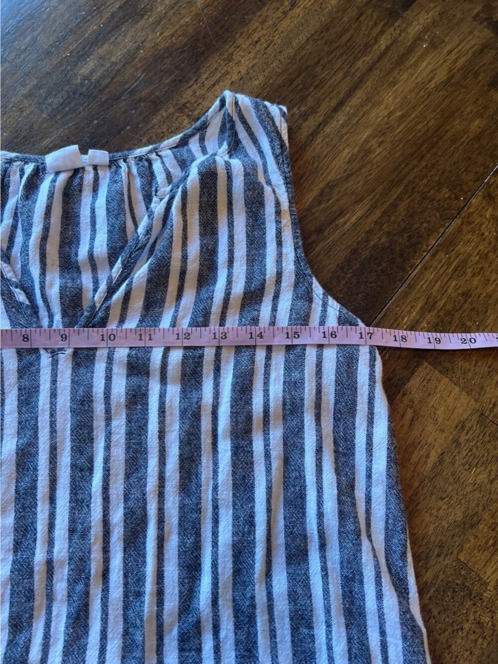 Gap Grey & White Striped Sleeveless Linen Blend Mini Dress Nautical XS Coastal - Picture 8 of 9